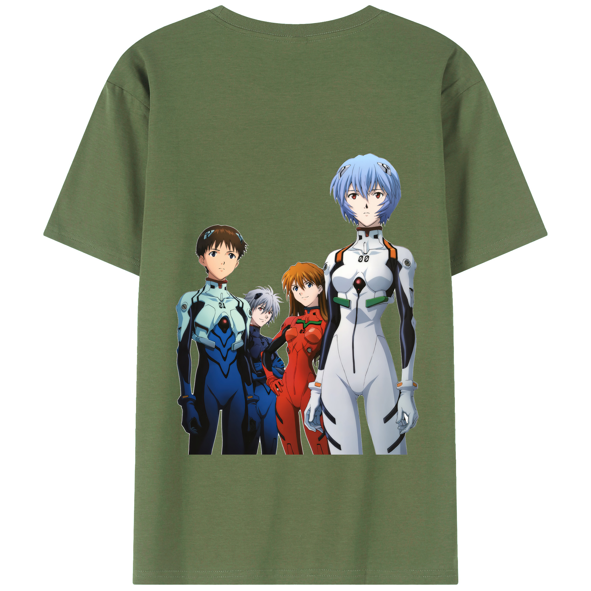 （画像用） EVA 新世紀エヴァンゲリオン 綿100％ メンズ半袖Tシャツ（バックプリント） 通気性